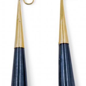 Black Bone and Brass Cone Earrings