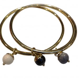 Handcrafted brass bracelet with bone dangle bead