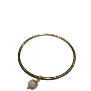 brass bangle handcrafted with small bone dangle bead