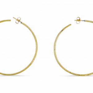 Large Hammered Brass Hoop earring