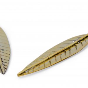 Engraved Brass Leaf Earring