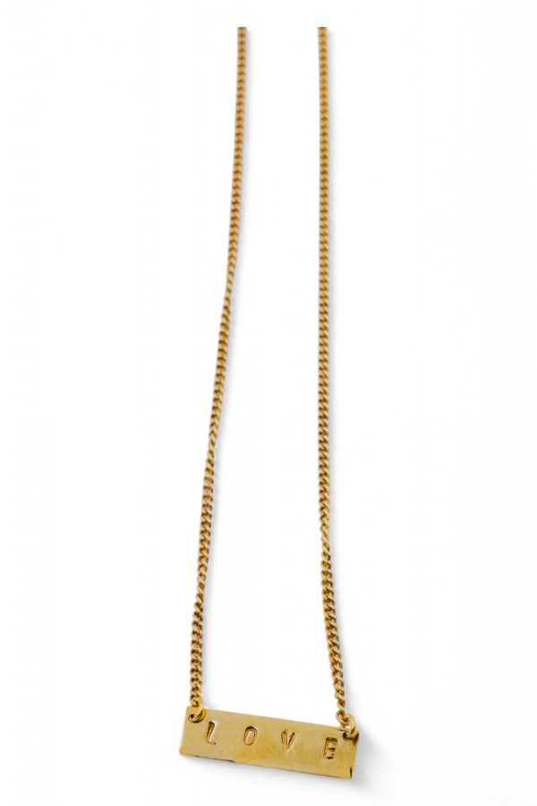 love brass necklace