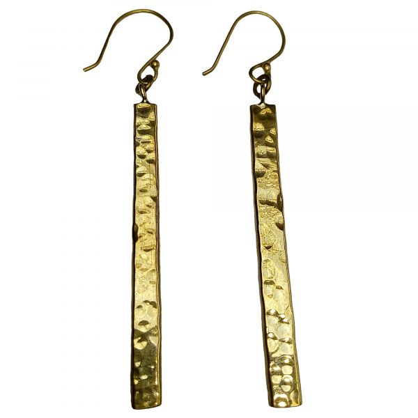 Hammered Flat Drop Earrings
