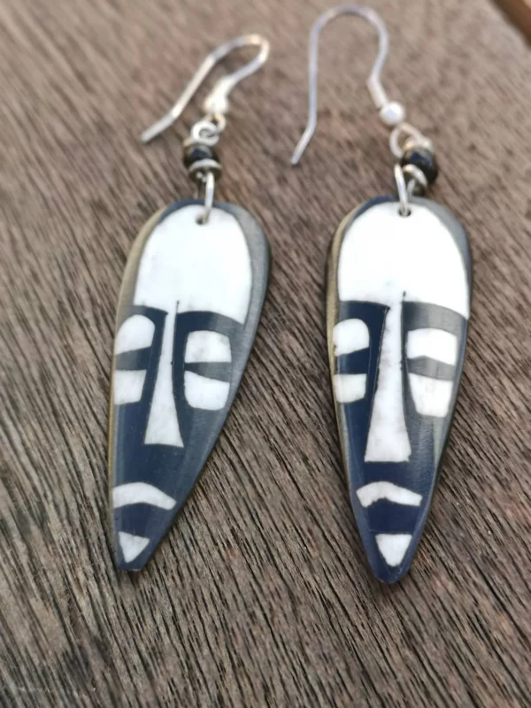 African Mask Earrings - Image 2