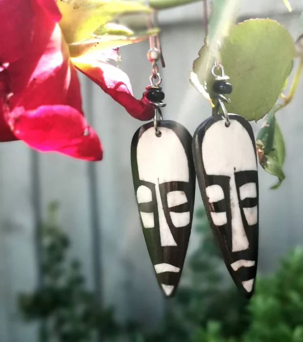 African Mask Earrings - Image 3