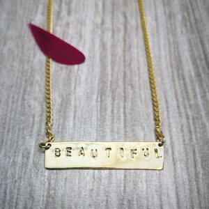 Handcrafted brass necklace with BEAUTIFUL stamped
