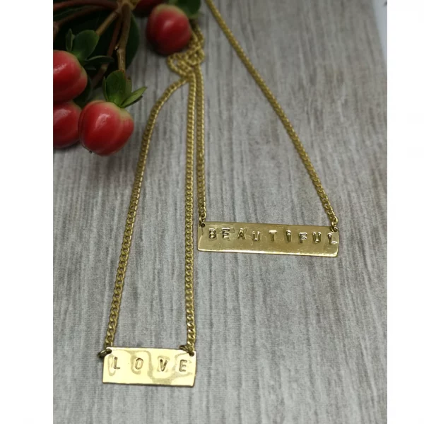 LOVE Stamped Necklace - Image 6