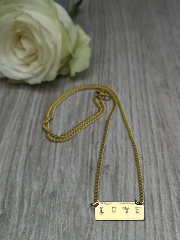LOVE Stamped Necklace - Image 3