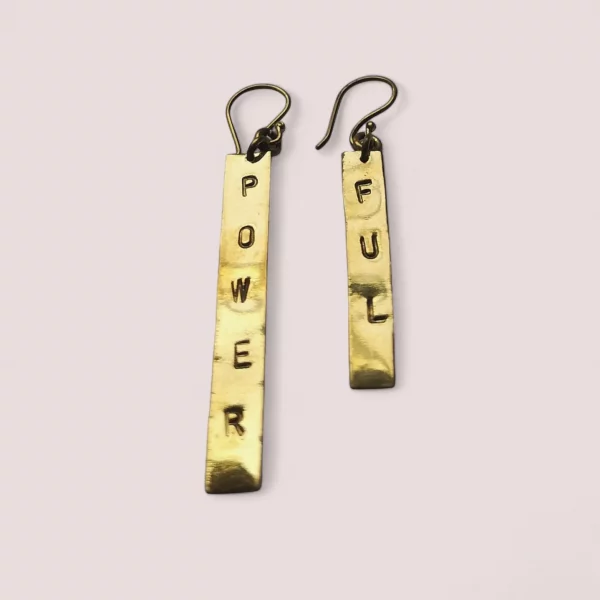 POWERFUL Brass Stamped Earring - Image 3
